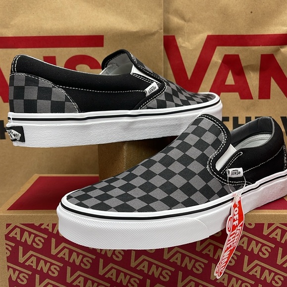 Vans Women’s Classic Slip-On Black/Pewter Checkerboard 
VN000EYEBPJ
Sneakers - Picture 8 of 16